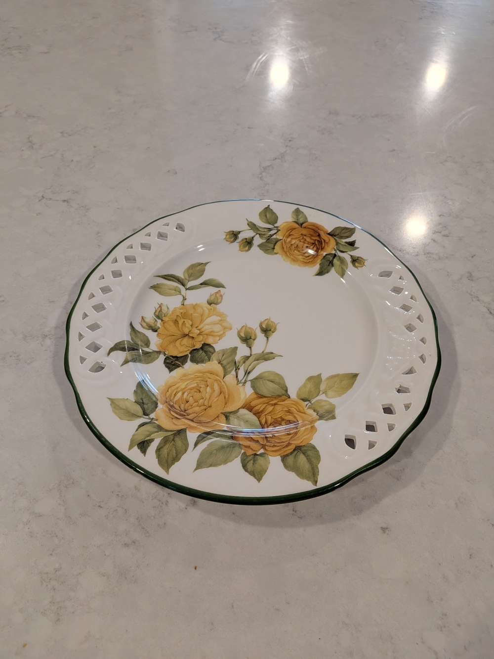 Vintage 2007s Glaser Surface Hand-painted Serving Plate10"Brunelli Italy Porcel